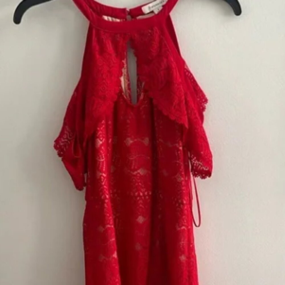 Elegant Red Lace Women's Top